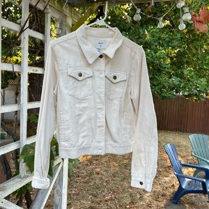 Forever 21, cream, corduroy, cropped jacket. Size medium.